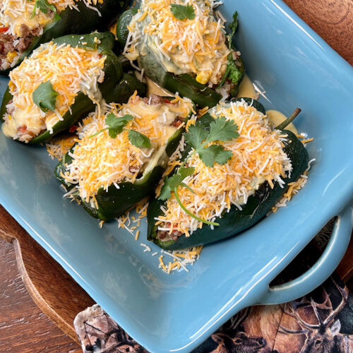 Ground Elk Stuffed Poblano Peppers