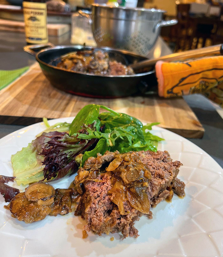 Classic Elk Meatloaf with Mushroom Gravy